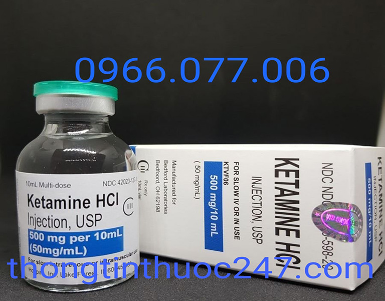 Thuốc tiêm tĩnh mạch Ketamine HCL 500mg/ml