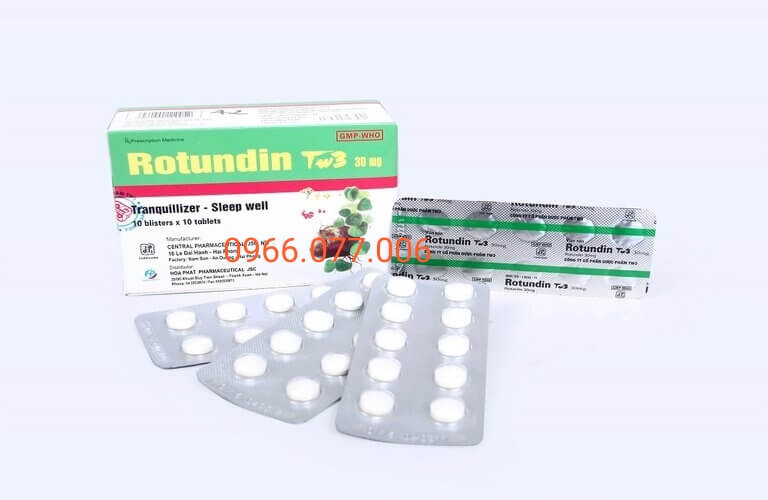 Thuốc ngủ Rotundin tw3 với hàm lượng 30mg